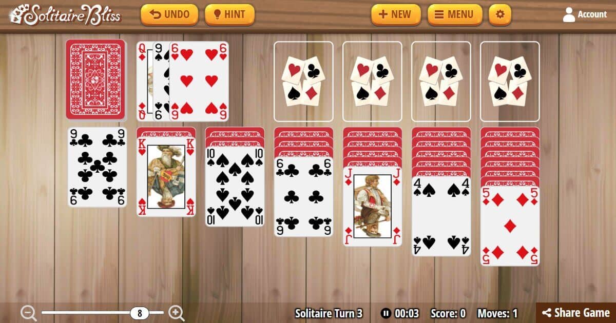 Play Solitaire 3 Cards (Klondike Turn Three) Solitaire Bliss