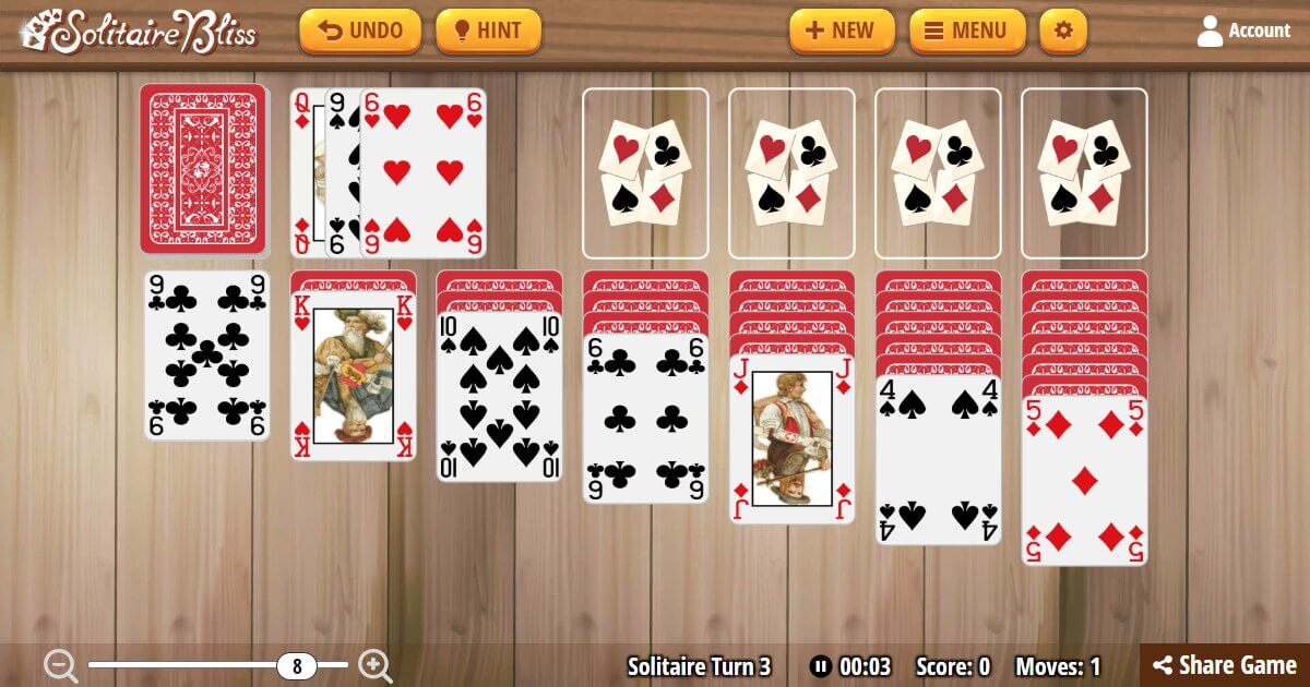 world solitaire klondike three turn