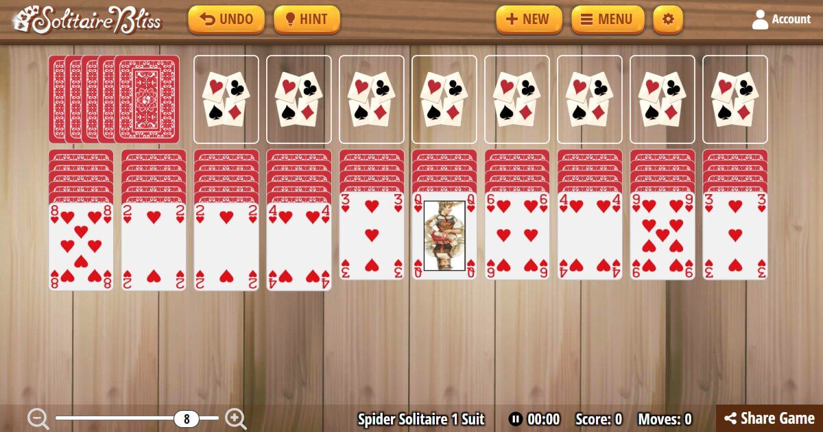 spider solitaire 2 suits full screen
